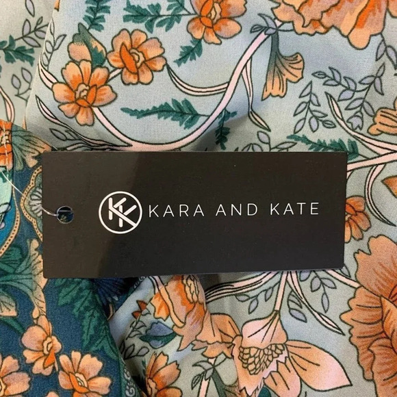 Kara and Kate Women's Floral Button Front Short Sleeve Dress Size L NWT - Picture 6 of 12